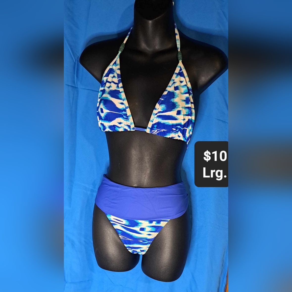 Blue Patterned Bikini Set